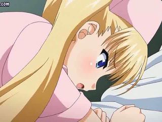 Teenie anime bionda gets licked