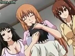 Grande titted anime babes licking