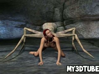 3d gyzyl saçly jana getting fucked by an keseki spider