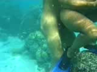 Couple having underwater sex at their vacations Video