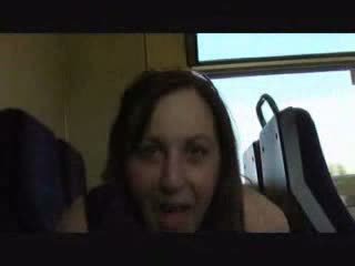 Horny strips at train ride Video