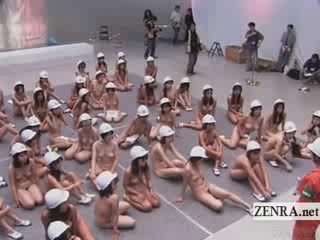 Subtitled nudist Japanese ENF bizarre fire safety class