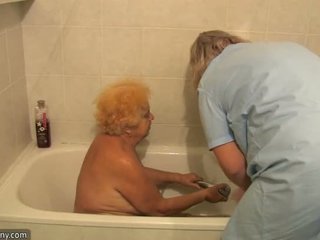 Very old chubby granny fucking with young guy