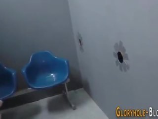 Ho fucks gloryhole cock