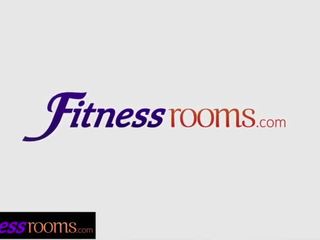 Fitness Rooms Interracial Threesome in Yoga Class with Young Women in Lycra