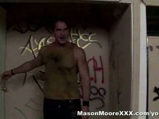 Mason Moore fucks a guy in a dirty bathroom