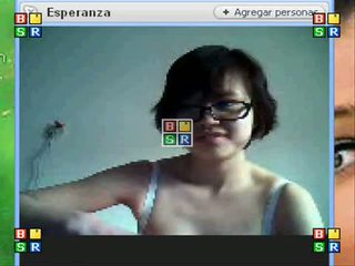 brunetă, webcam-, fata solo, ochelari
