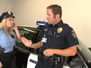 Cock hungry cop Rachel Love is pricked on her patrol car up her wet snatch