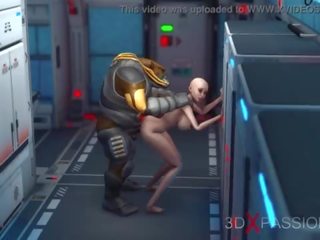 Alien sex at the Mars base camp&excl; A hot horny woman gets the anal fucking