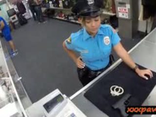 Busty Lady Police Officer Pawn Her Weapon And Pussy For Cash