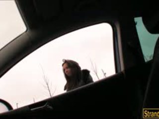 Skinny Black Haired Teen Gina Devine Ripped In The Car