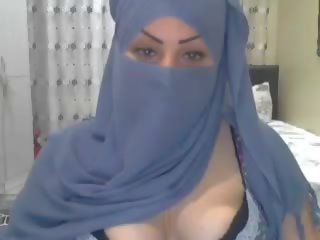 جميل hijabi سيدة كاميرا ويب عرض, حر الاباحية 1f