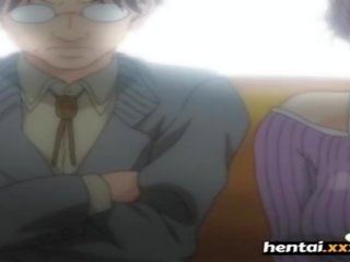 Nerd gets dick between busty babes tits - Boobalicious - Hentai.xxx