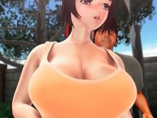Upskirt fingering for 3d hentai anime busty girl