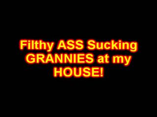 Filthy GRANNIES suck anal CREAM PIES