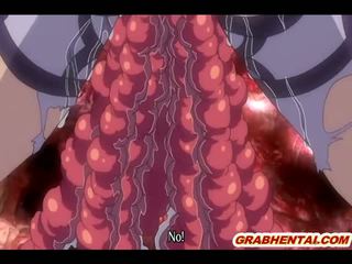 حامل هنتاي مع bigboobs brutally حفر بواسطة أحمر tentacles