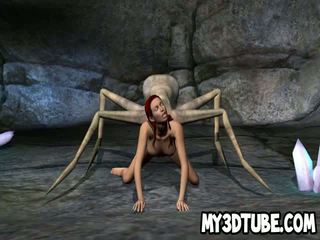 3d roodharige babe getting geneukt door an buitenaards spider