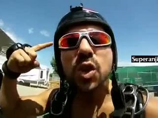 Skydive עירום הבזק paraquedista tarado